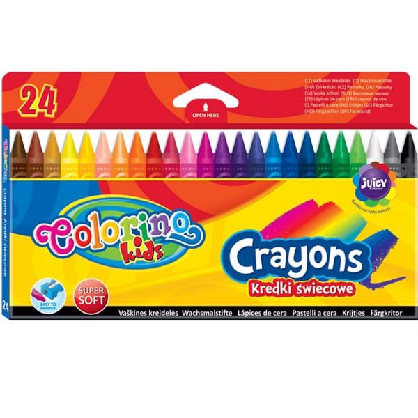 Kredki Świecowe Colorino 24 Kolory Woskowe Szkolne [13895PTR]