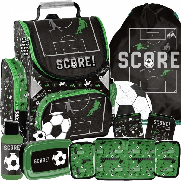 TORNISTER PIŁKARSKI SZKOLNY DLA CHŁOPAKA DO 1 KLASY KOMPLET 5w1 PIŁKA NOŻNA