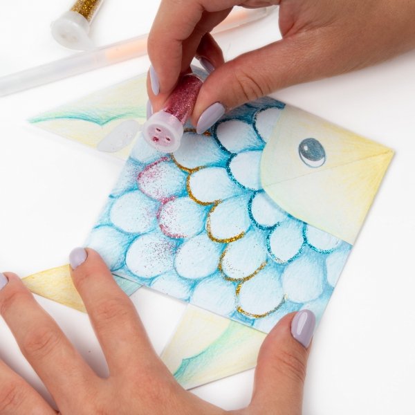 PRECYZYJNY KLEJ W CIENKOPISIE OZDOBNY + BROKAT 5 KOLORÓW KIDEA