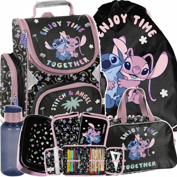 TORNISTER STITCH DO 1 KLASY DLA DZIEWCZYNKI KOMPLET 6w1 STICH i LILO PASO