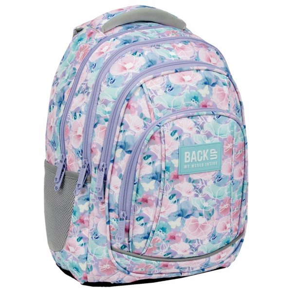KWIATY BACKUP PLECAK MŁODZIEŻOWY KWIATKI SZKOLNY DZIEWCZĘCY KOMPLET 5w1