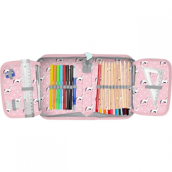 Piórnik Koń z Wyposażeniem Szkolny z Koniem Konie [PP23KO-P001]