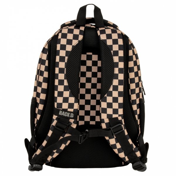 PLECAK MŁODZIEŻOWY BACKUP DZIEWCZĘCY SZKOLNY KOMPLET 2w1 SZACHOWNICA BEŻ