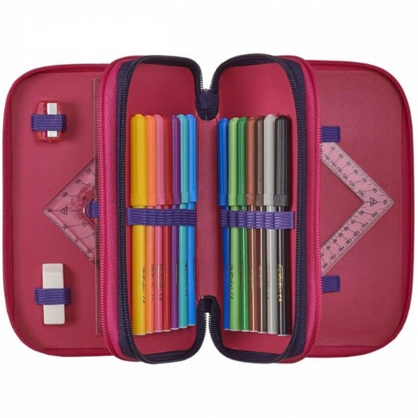 HERLITZ PIÓRNIK 3 komorowy DO SZKOŁY z WYPOSAŻENIEM ZEBRA