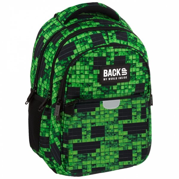 MINECRAFT PLECAK SZKOLNY MŁODZIEŻOWY BACKUP DERFORM KOMPLET 5w1 PIKSELE GRY