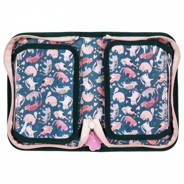 Dziewczęcy Plecak Szkolny Kotki do Podstawówki komplet 5w1 z Kotkiem