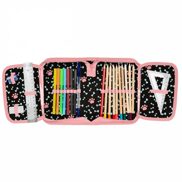 PIÓRNIK Z WYPOSAŻENIEM SZKOLNY Z PIESKIEM DLA DZIEWCZYNKI PIES DOG PASO