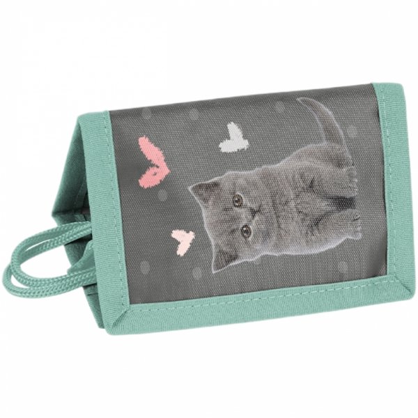 PORTFEL Z KOTKIEM SZKOLNY PASO PORTFELIK DLA DZIEWCZYNEK KOTEK CATS PASO