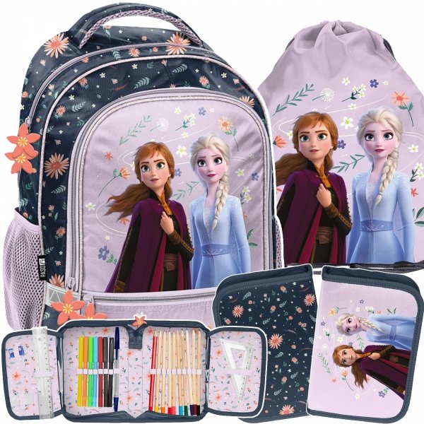 PLECAK KRAINA LODU SZKOLNY DO 1 KLASY KOMPLET 3w1 DLA DZIEWCZYNEK FROZEN