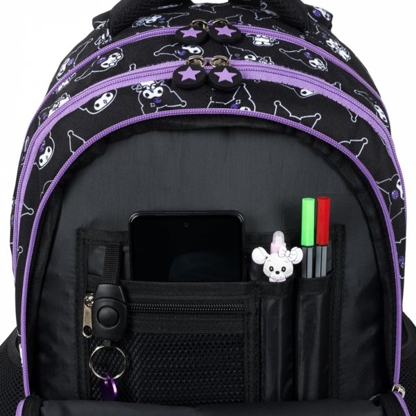 KUROMI BLACK PLECAK KOMPLET 5 ele MAJEWSKI DLA DZIEWCZYNY 4-komorowy