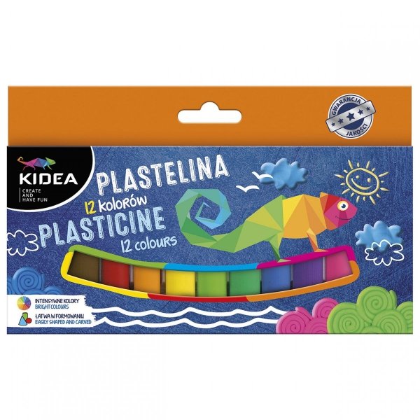 Plastelina Zestaw 12 Kolorów Kidea Szkolna Derform Szkolna Masa Plastyczna [P12KKA]