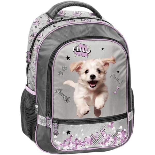 PLECAK SZKOLNY PIESEK DO 1 KLASY PODSTAWÓWKI KOTEK DZIEWCZĘCY Z PIESKIEM