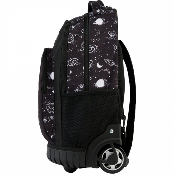 NASA PLECAK NA KÓŁKACH KOSMICZNY DLA CHŁOPAKA PASO SZKOLNY Z WYSUWANĄ RĄCZKĄ