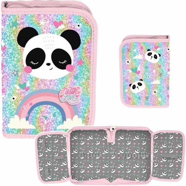 PIÓRNIK z PANDĄ SZKOLNY DO PODSTAWÓWKI DLA DZIEWCZYNEK DO 1 KLASY MIŚ PASO