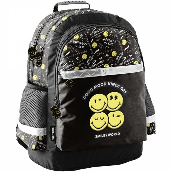 ZESTAW 5el SMILEY PLECAK SZKOLNY DZIECIĘCY TORNISTER BUŹKI EMOTKI EMITIKONY
