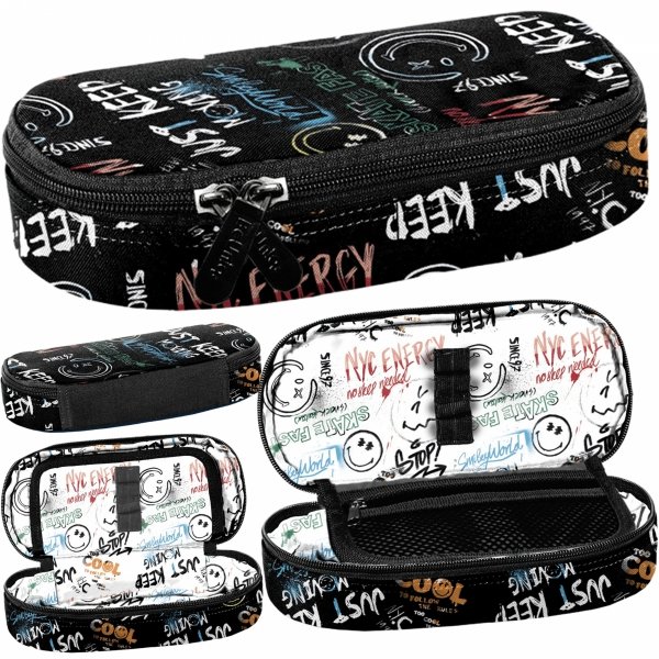 SMILEY ENERGY PIÓRNIK ETUI SZKOLNY USZTYWNIANY MŁODZIEŻOWY BEUNIQ