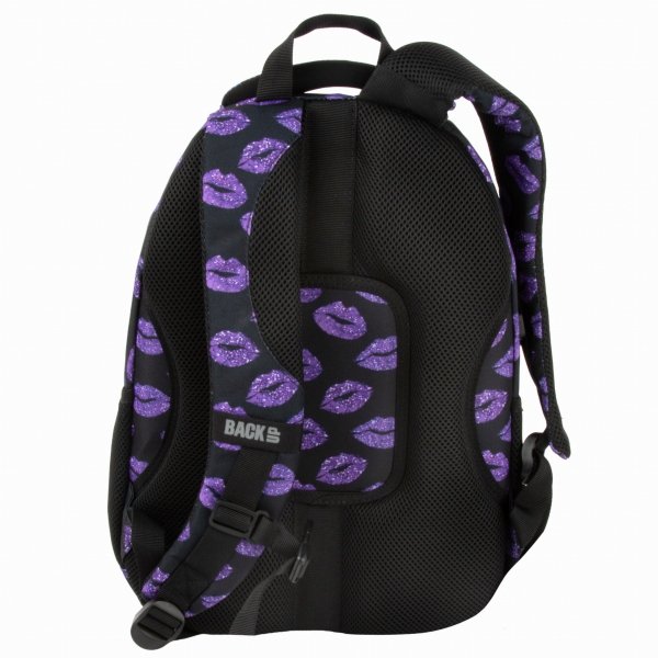 BACKUP PLECAK SZKOLNY MŁODZIEŻOWY DZIEWCZĘCY GLITTER KISS KOMPLET 5w1 USTA