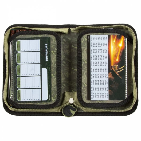 DINOZAURY PIÓRNIK SZKOLNY DO PODSTAWÓWKI DLA CHŁOPAKÓW Z WYPOSAŻENIEM DINO