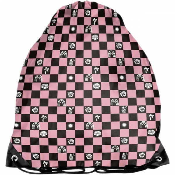 KRATKA RÓŻOWA SZACHOWNICA BeUniq WOREK NA WF STRÓJ KAPCIE OBUWIE