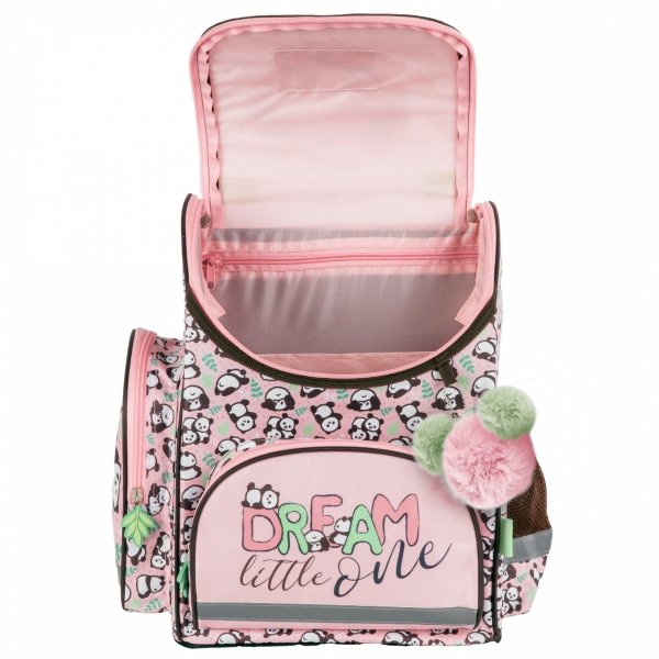 TORNISTER z PANDĄ SZKOLNY ZESTAW 5el DLA DZIEWCZYNY Z MISIEM DO 1 KLASY