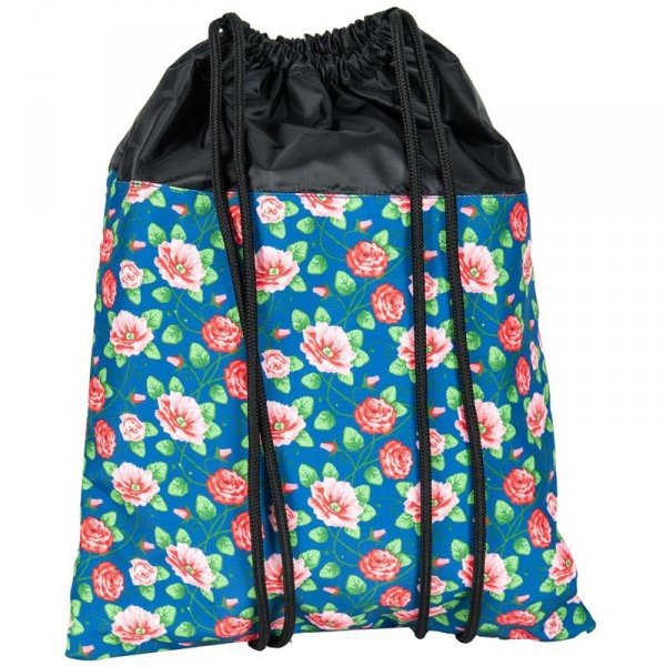 Worek na Gimnastykę Obuwie Młodzieżowy Niebieski w Kwiaty