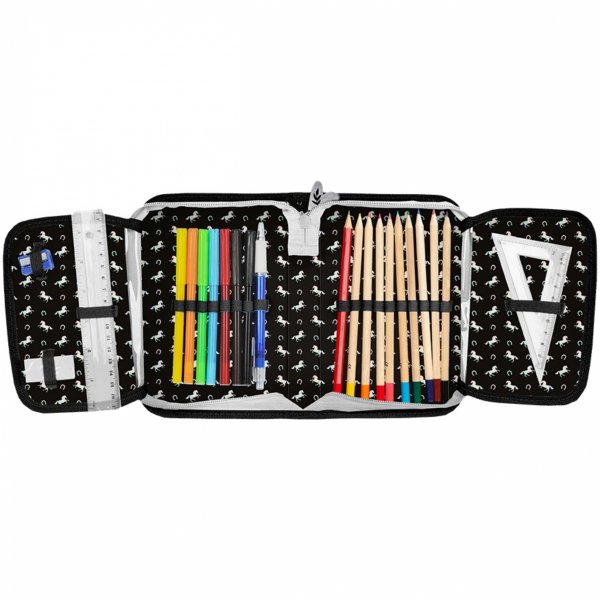 KONIE PLECAK SZKOLNY DLA DZIEWCZYNY ZESTAW 5w1 Z KONIEM HORSE PASO