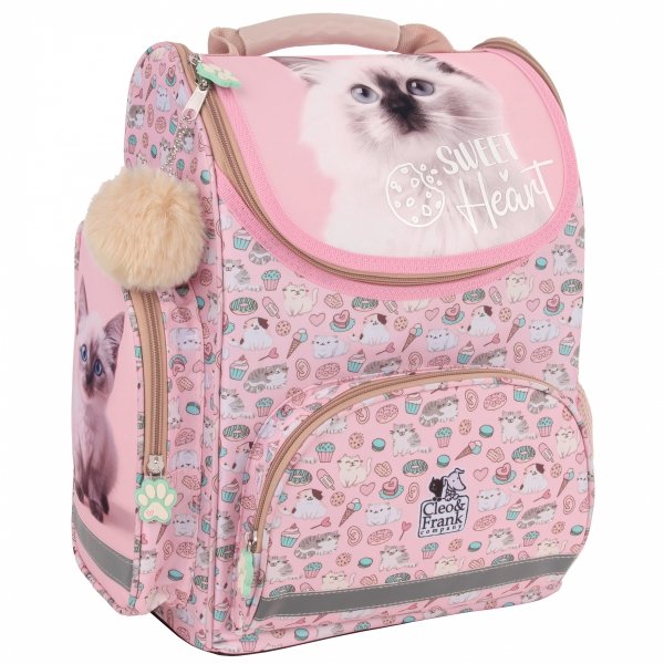 TORNISTER SZKOLNY KOTEK DERFORM RÓŻOWY DLA DZIEWCZYNEK Z KOTKAMI CATS