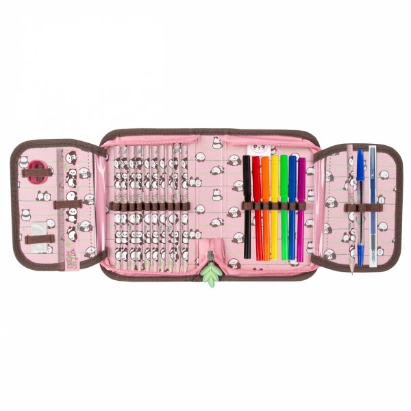 TORNISTER z PANDĄ SZKOLNY ZESTAW 3el DLA DZIEWCZYNY Z MISIEM DO 1 KLASY