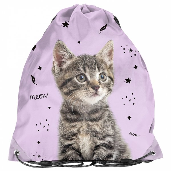 KOMPLET 6w1 TORNISTER SZKOLNY KOT DZIEWCZĘCY Z KOTEM DO 1 KLASY KOTEK CATS