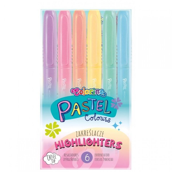 Zakreślacze Pastelowe 6 Kolorów Colorino Markery Patio [84965PTR]
