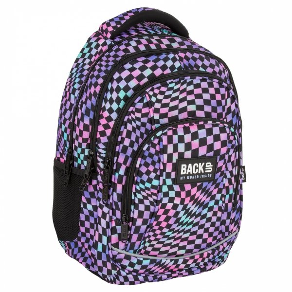 PLECAK BACKUP SZKOLNY MŁODZIEŻOWY DZIEWCZĘCY SZACHOWNICA CRAZY ZESTAW 5ele