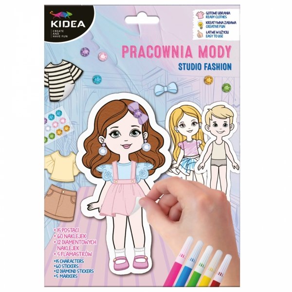 ZESTAW KREATYWNY WYKLEJANKA PRACOWNIA MODY KIDEA STYLISTKA DLA DZIECKA