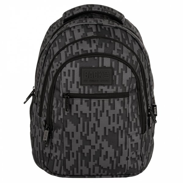 ZESTAW 3ele PLECAK MŁODZIEŻOWY BACKUP SZKOLNY DERFORM 4 komorowy CZARNY