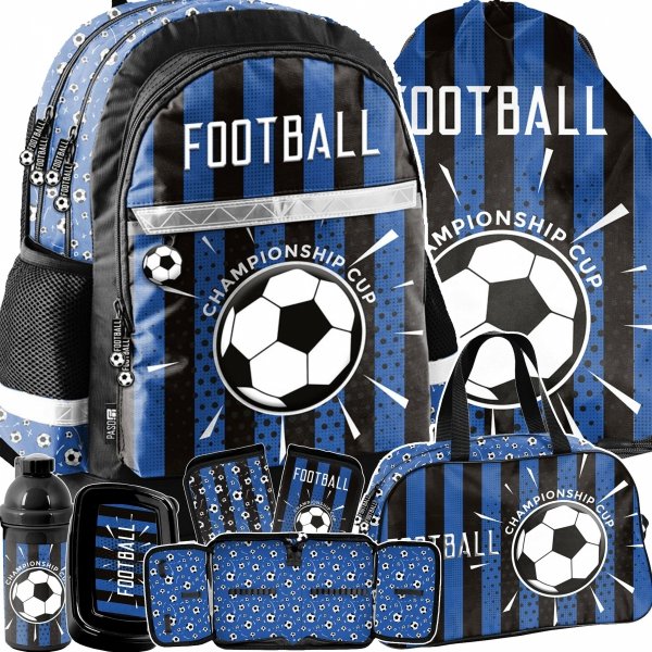 PIŁKA NOŻNA PLECAK SZKOLNY KOMPLET 6w1 DO PODSTAWÓWKI DLA CHŁOPAKA FOOTBALL