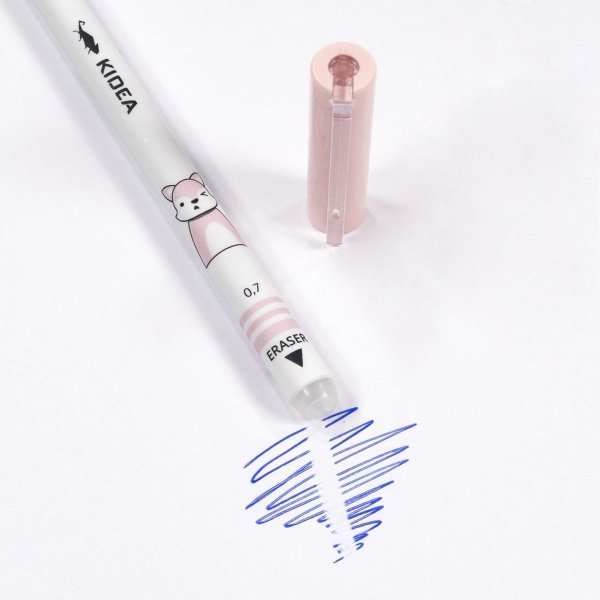 Długopis Wymazywalny Ścieralny z Gumką Kidea Zwierzaki Pastelowe [DWKA]