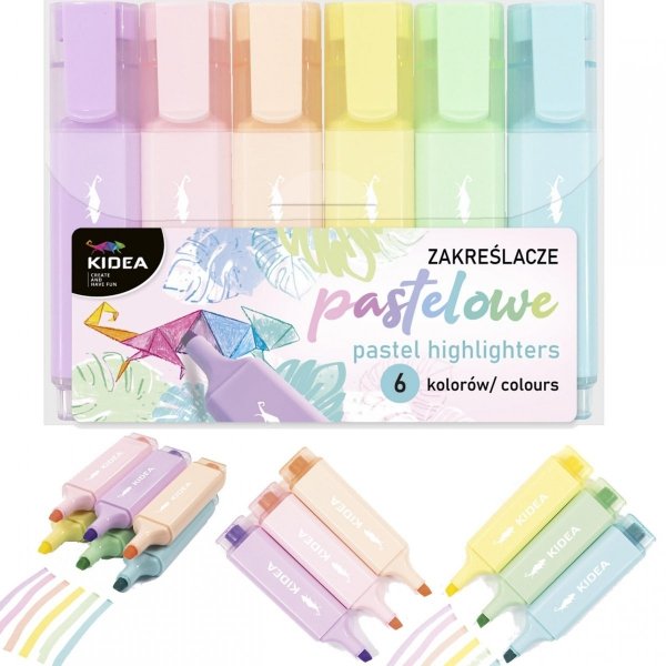 Zakreślacze Pastelowe 6 Kolorów Kidea Etui Markery Derform [ZP6KA]