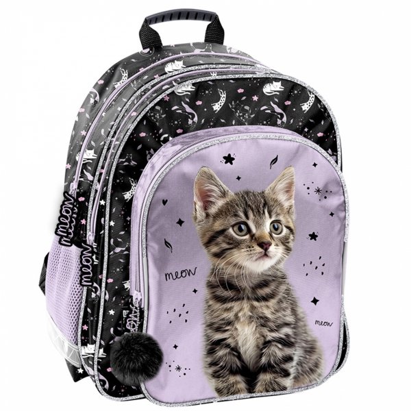 PLECAK Z KOTKIEM SZKOLNY DLA DZIEWCZYNEK DO 1 KLASY ZESTAW 5w1 KOTEK CATS
