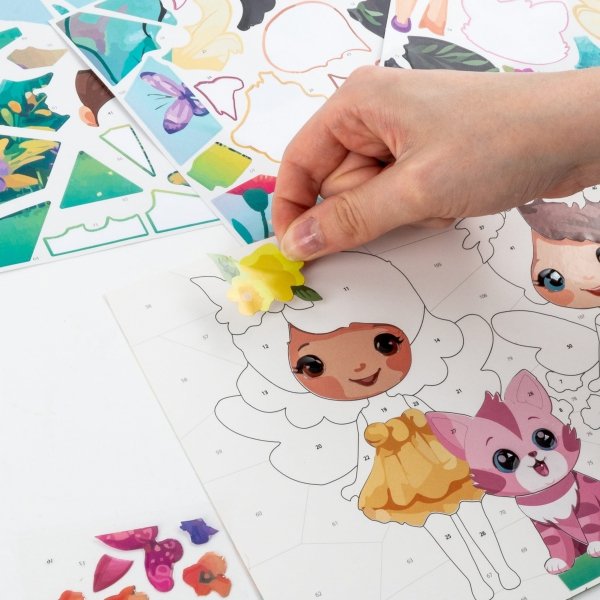 WYKLEJANKA PO NUMERACH ZESTAW KREATYWNY WRÓŻKA KOTEK MAGIC KIDEA