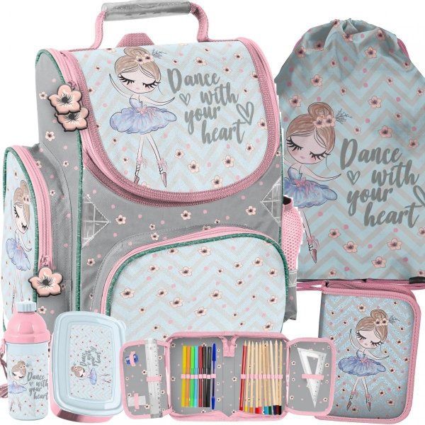 Tornister dla Dziewczynek Tancerka Baletnica Komplet 5w1 [PP21BL-525]