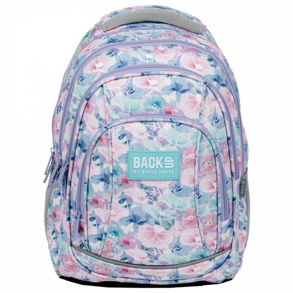 MŁODZIEŻOWY PLECAK KWIATY BACKUP DERFORM SZKOLNY DZIEWCZĘCY KOMPLET 5 ele.