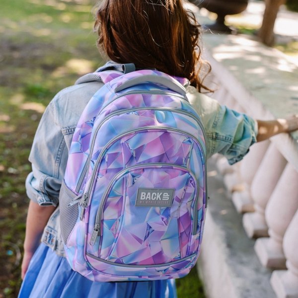 PLECAK BACKUP REFLEKSY SZKOLNY MŁODZIEŻOWY PASTELOWY ZESTAW 5 ele.