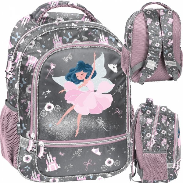 PASO Plecak Szkolny do Podstawówki BALETNICA do 1 klasy Podstawówki dla Dziewczynek