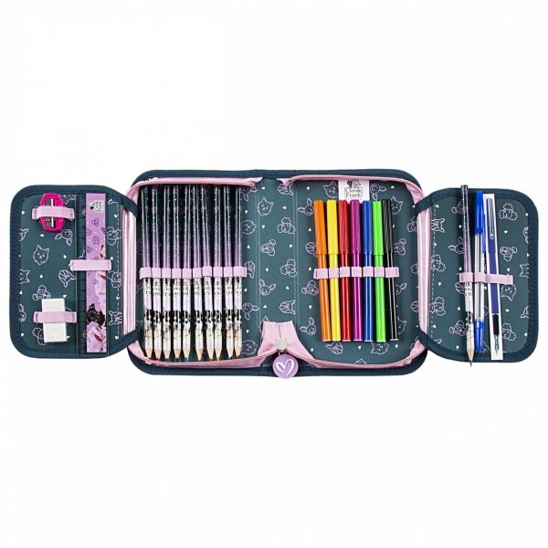 KOMPLET 5elem DERFORM PLECAK Z PIESKAMI DLA UCZENNICY SZKOLNY PIESEK