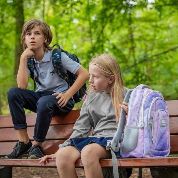 PLECAK SZKOLNY MŁODZIEŻOWY BACKUP DLA UCZENNICY TWINKLE KOMPLET 5ele. SERCA