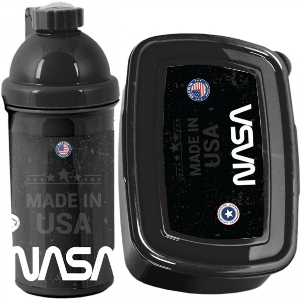 Bidon Śniadaniówka Nasa Kosmiczny Komplet Czarny [PP23SA-3021]