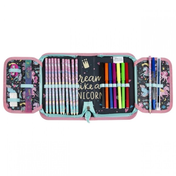 PLECAK JEDNOROŻEC SZKOLNY DO 1 KLASY KOMPLET 5el DZIEWCZĘCY UNICORN DERFORM