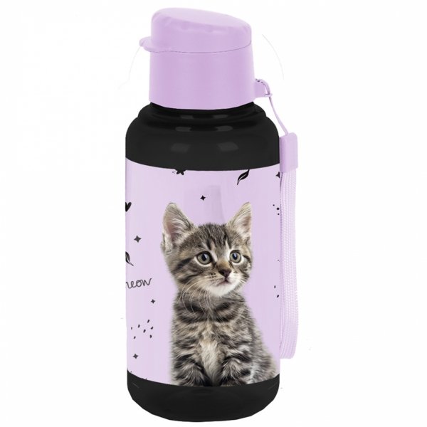 KOT BIDON DLA DZIEWCZYNEK DO SZKOŁY BUTELKA NA PICIE Z KOTKAMI PASO