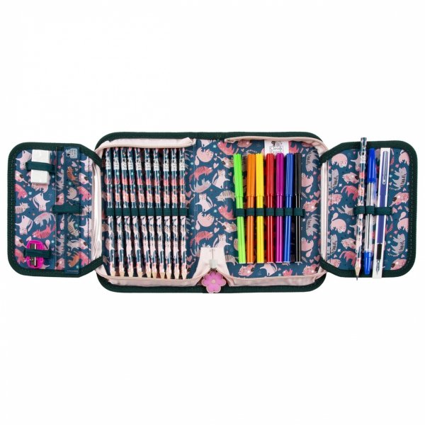 Dziewczęcy Plecak Szkolny Kotki do Podstawówki komplet 5w1 z Kotkiem