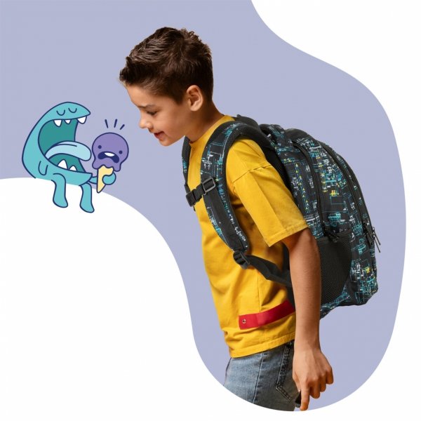 KOMPLET 4 elem PLECAK MŁODZIEŻOWY BACKUP DLA CHŁOPAKA SZKOLNY UKŁAD SCALONY