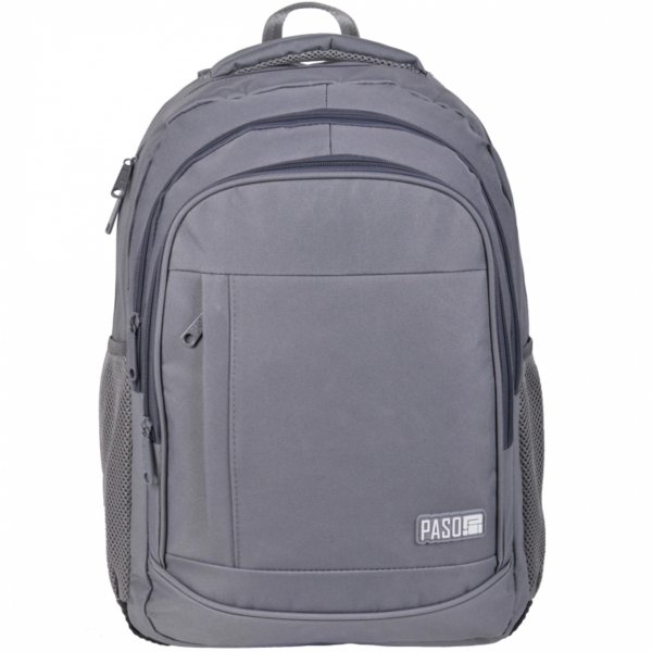 PLECAK SZARY MŁODZIEŻOWY 3 komory BIZNESOWY PODRÓŻNY DUŻY MĘSKI DAMSKI PASO